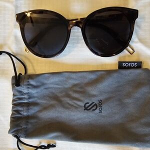 SOJOS Women's Tortoiseshell Sunglasses with Black Lenses